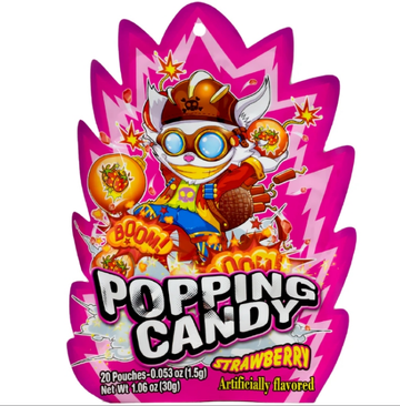 Popping candy strawberry