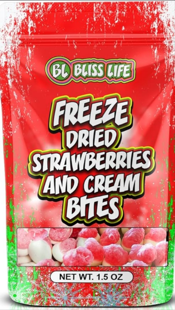 Freeze dried strawberries and cream