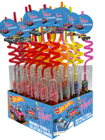 Hot wheels crazy pop straws