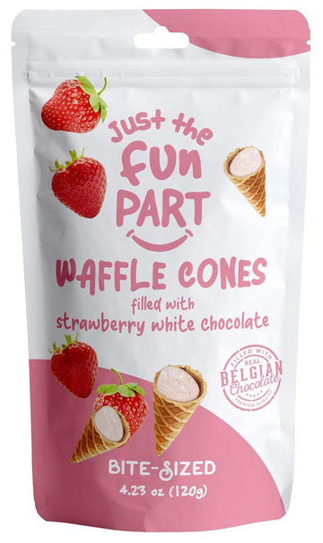 Fun Part Waffle Cones Filled with Strawberry White Chocolate