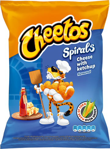 Cheetos spirals ketchup and cheese flavor