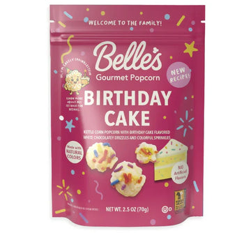 Belles gourmet popcorn birthday cake