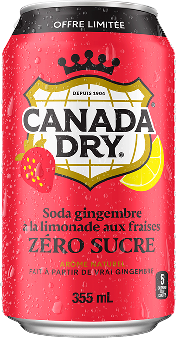 Zero sugar strawberry lemonade ginger Ale