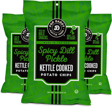 Pop daddy spicy dill pickle kettle chips