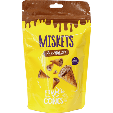Miskets milk chocolate waffle cones